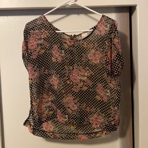 Sheer blouse polka dot floral Audrey 3+1